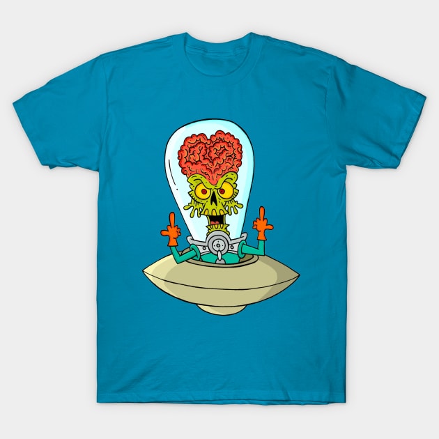 Mars Flips off! T-Shirt by Crockpot